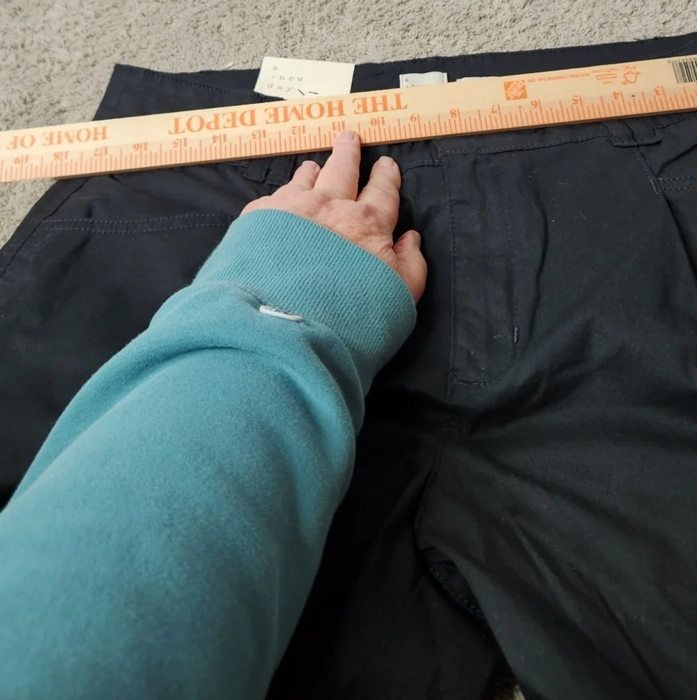 A New Day Women's High-Rise Straight Ankle Chino Pants Black Size 14